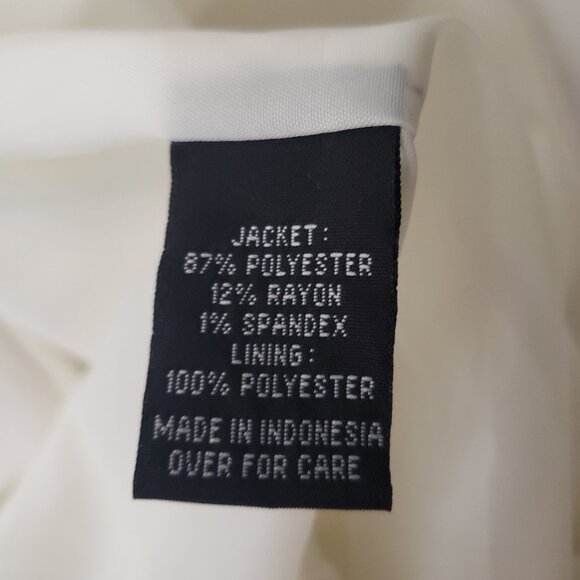 AGB White Double Breasted Coat Jacket Womens Large Lined Pockets - Picture 9 of 10